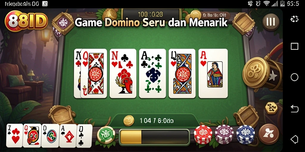 Tampilan gameplay seru di 88ID yang menampilkan momen bermain Domino.