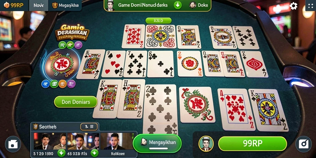 Tampilan gameplay seru dari game Domino 99RP.