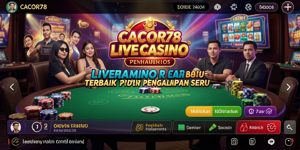 Screenshot gameplay CACOR78 menampilkan dealer profesional dan suasana kasino yang nyata.