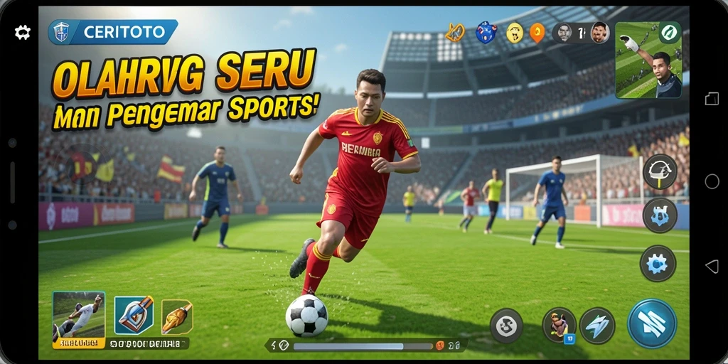 Tangkapan layar CERITOTO menampilkan aksi dinamis dalam pertandingan olahraga.