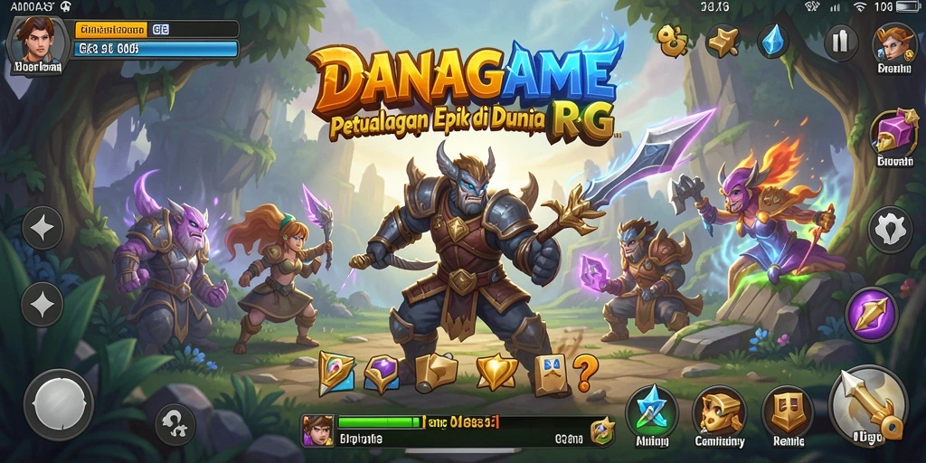 Screenshot utama DANAGAME menampilkan aksi pertarungan mendebarkan.