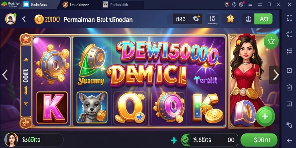 Tampilan gameplay DEWI5000 yang menarik dan penuh warna.