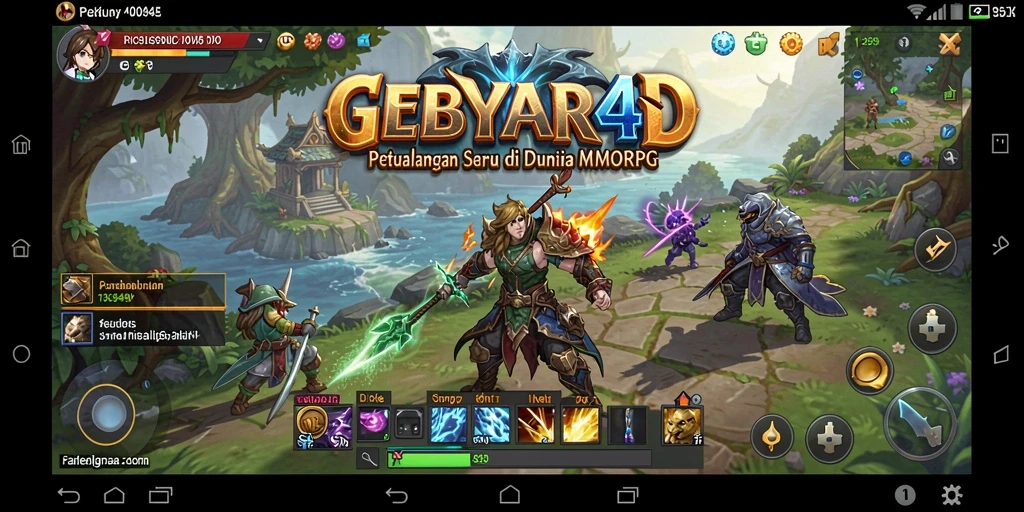 Screenshot permainan GEBYAR4D menampilkan aksi seru dalam dunia MMORPG.