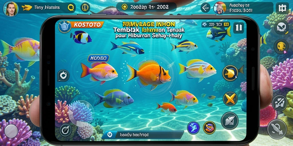 Gameplay menantang dalam KOSTOTO saat menangkap ikan berharga.