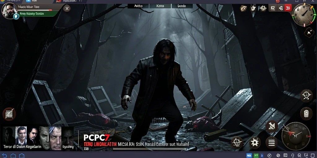 Tampilan gameplay PCPC7 dengan suasana Horror yang mencekam.