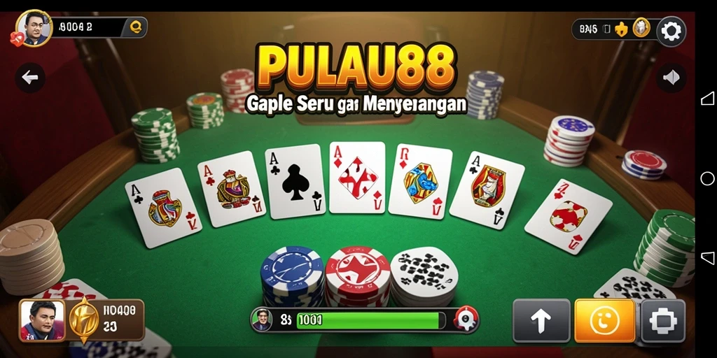 Screenshot PULAU88 menampilkan gameplay Gaple yang seru dan interaktif.