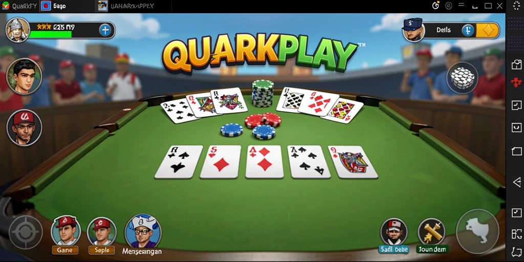 Tampilan permainan Gaple yang menarik dan interaktif di QUARKPLAY.