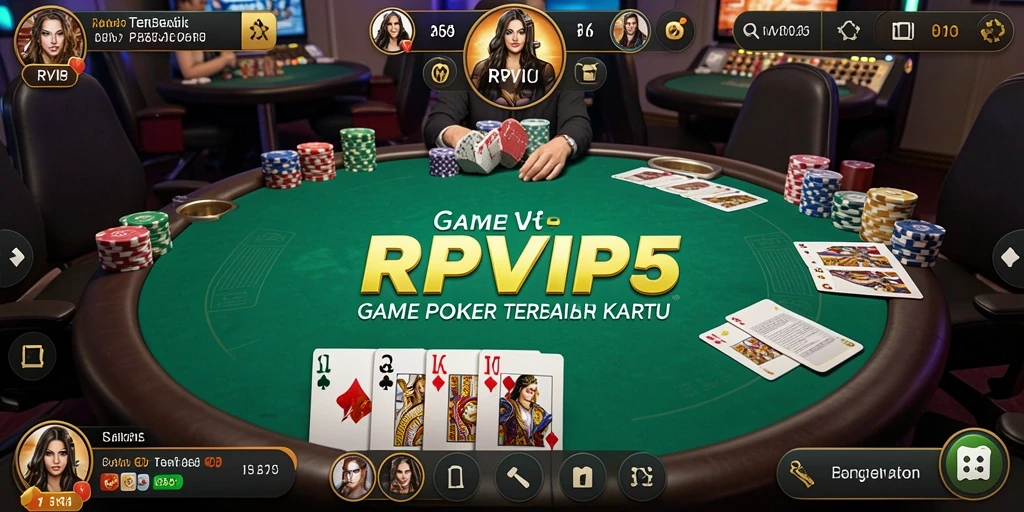 Screenshot utama RPVIP5 menunjukkan gameplay Poker yang menarik.