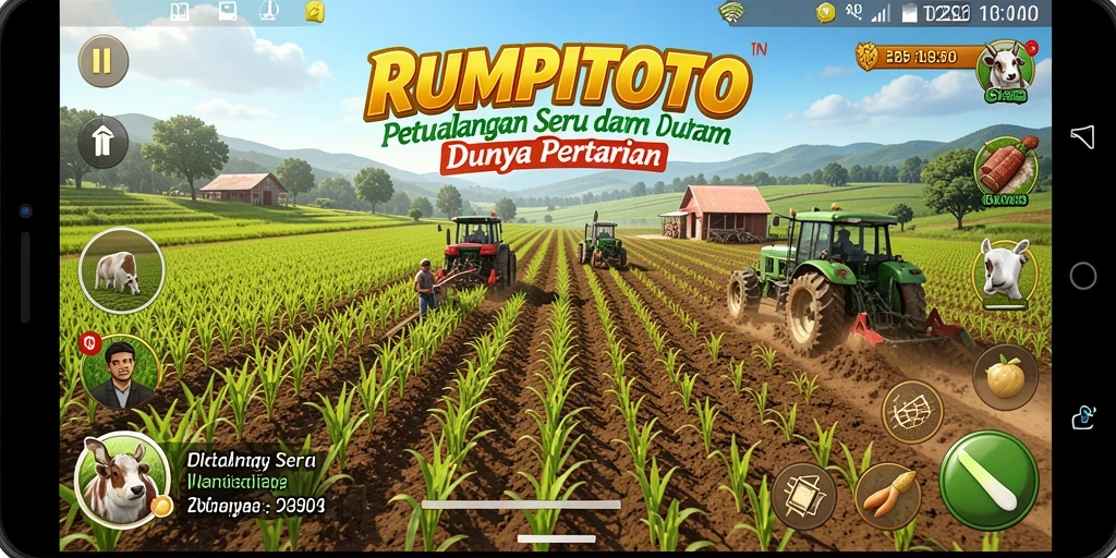 Gameplay seru RUMPITOTO dengan pertanian yang menarik.
