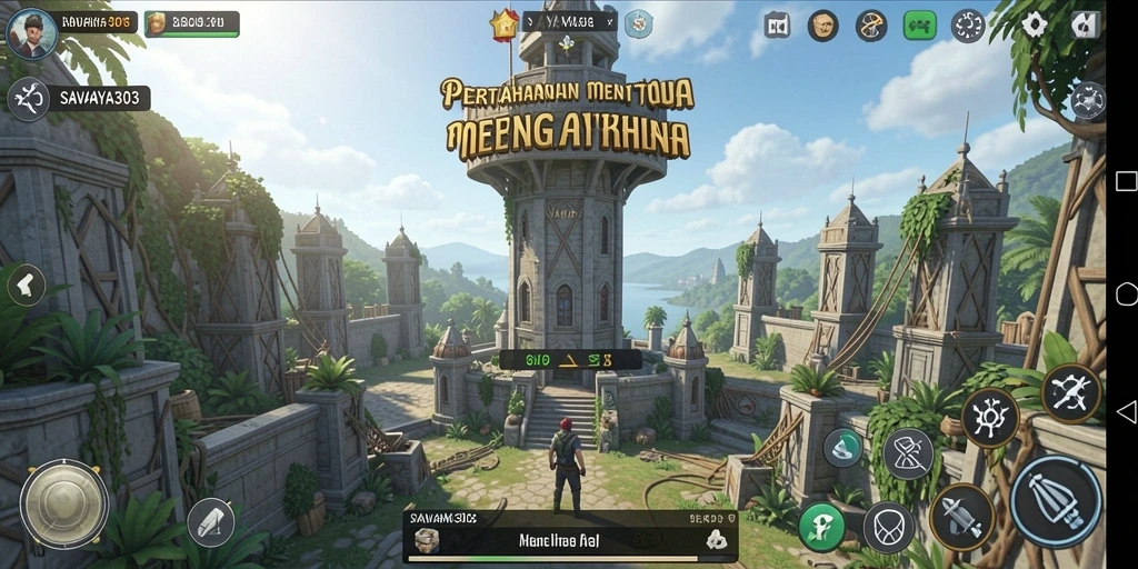 Tampilan gameplay seru di SAVAYA303 Tower Defense.