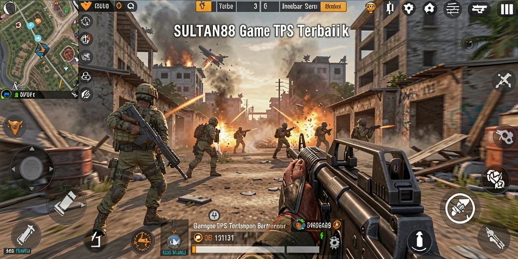 Tangkapan layar SULTAN88 menampilkan aksi pertempuran yang mendebarkan dalam gameplay TPS.