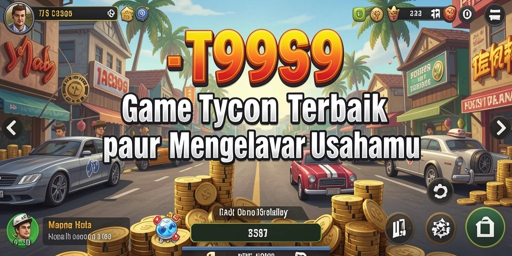 Gameplay T9999 menampilkan manajemen bisnis yang seru dan strategis.