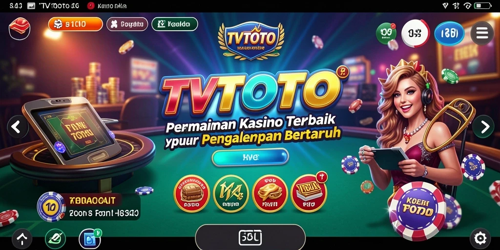 Tampilan antarmuka TVTOTO yang menakjubkan saat bermain Kasino.