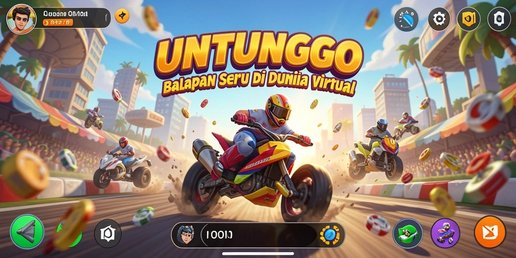 Gameplay seru balapan mobil di UNTUNGGO yang menegangkan.